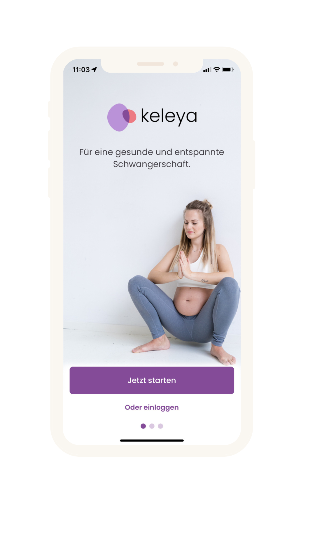 Login-Seite der App keleya