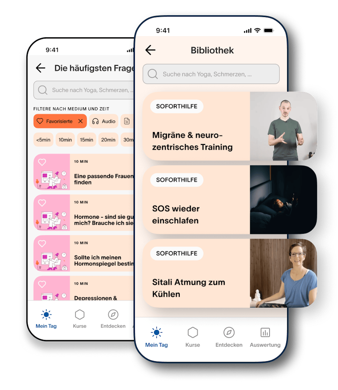 Mockup der femfeel Bibliothek Screenansicht vom Handy der femfeel Bibliothek