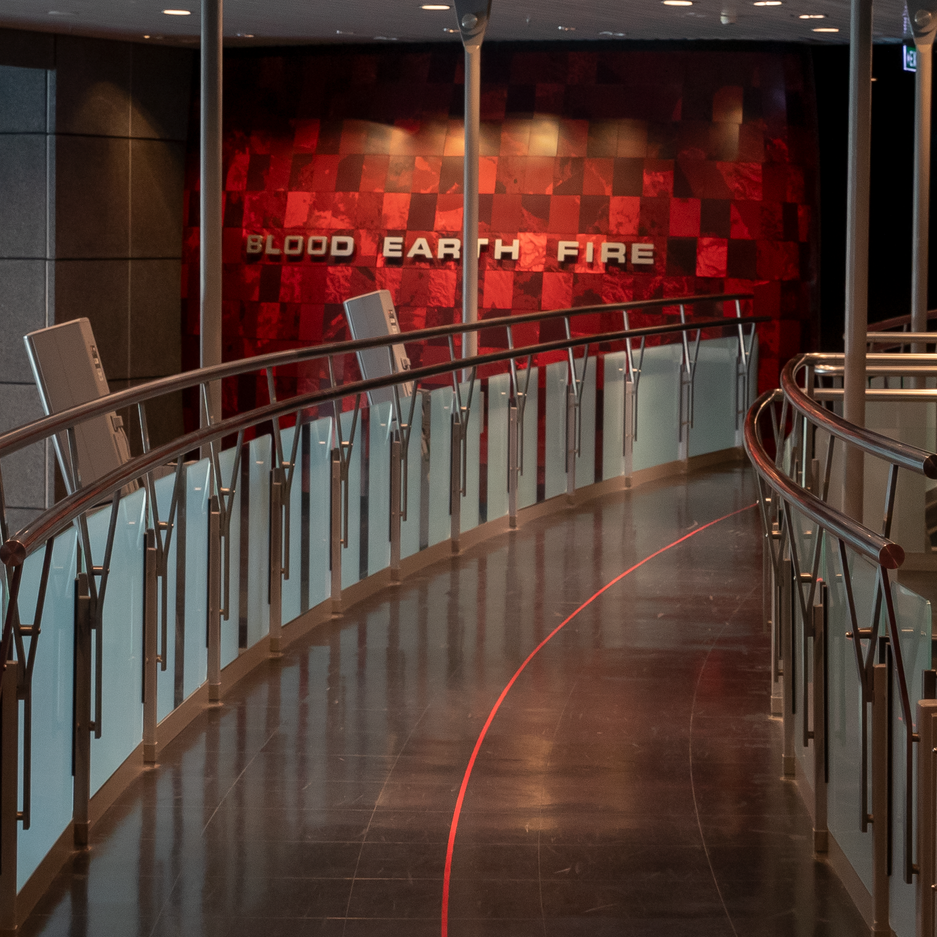 Entrance to Blood Earth Fire exhibition.