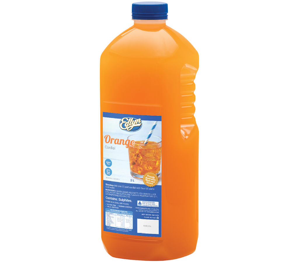 Edlyn Raspberry Cordial Cordial Orange 2Lt Bulk Online | Edlyn Foods