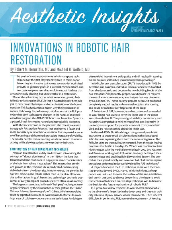 Innovations in Robotic Hair Restoration