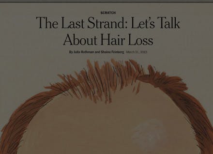 Cartoon depiction of hair loss
