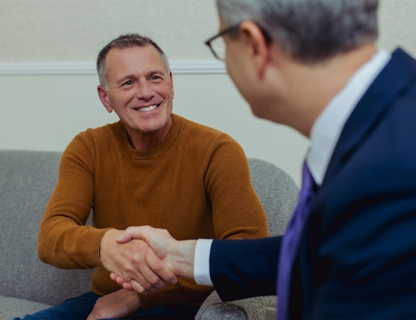Dr. Wolfeld and patient during consultation