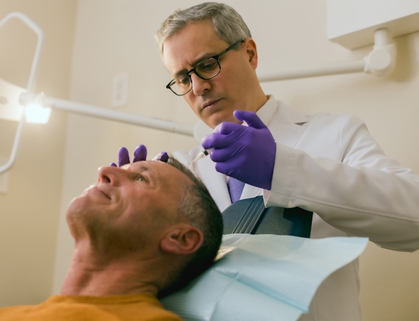 Dr. Wolfeld and patient during treatment