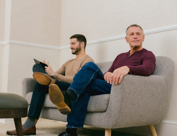 two men in waiting room