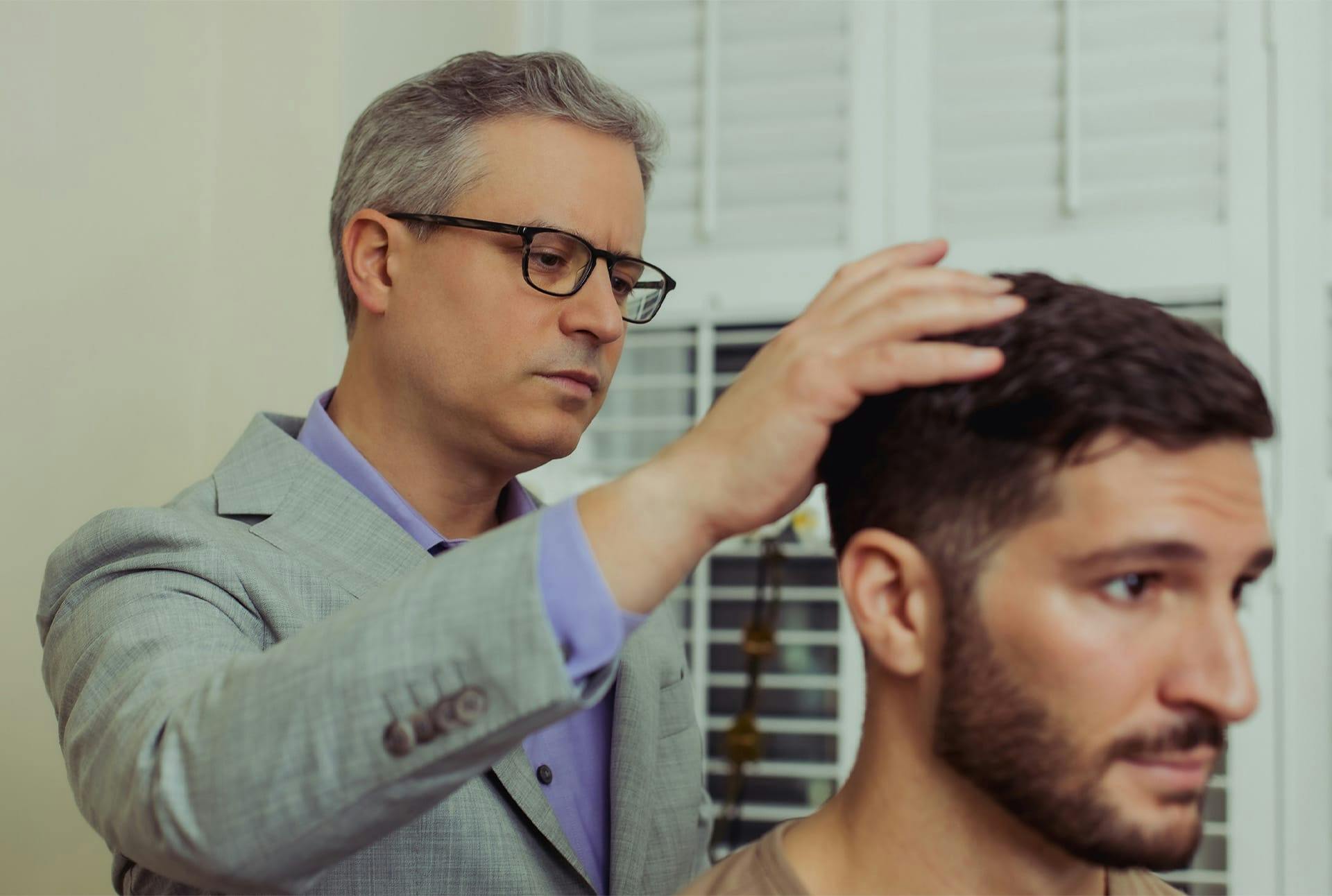 Dr. Wolfeld and patient during treatment