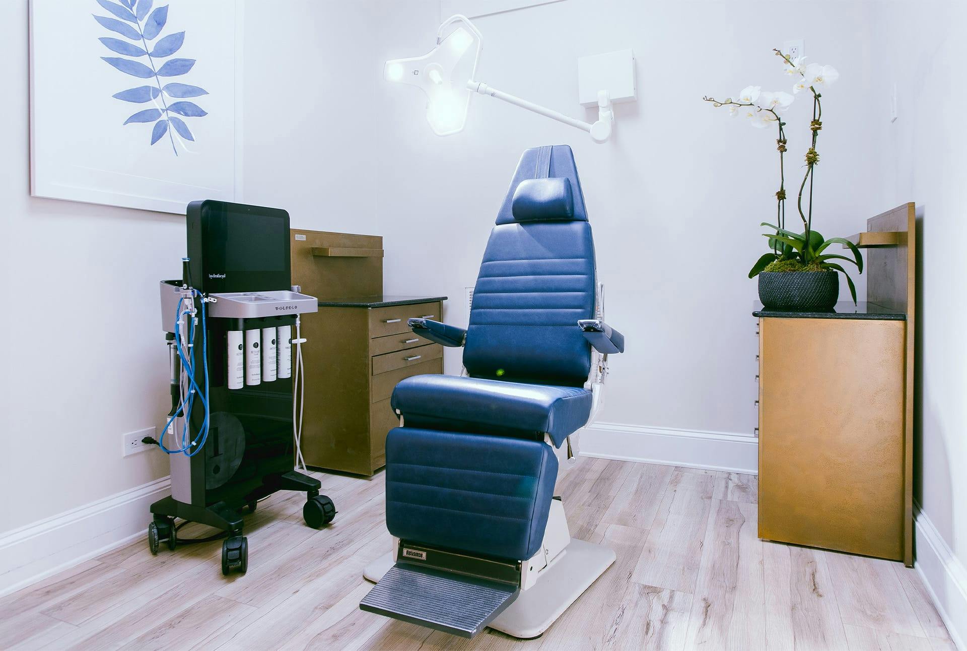 Treatment chair inside office
