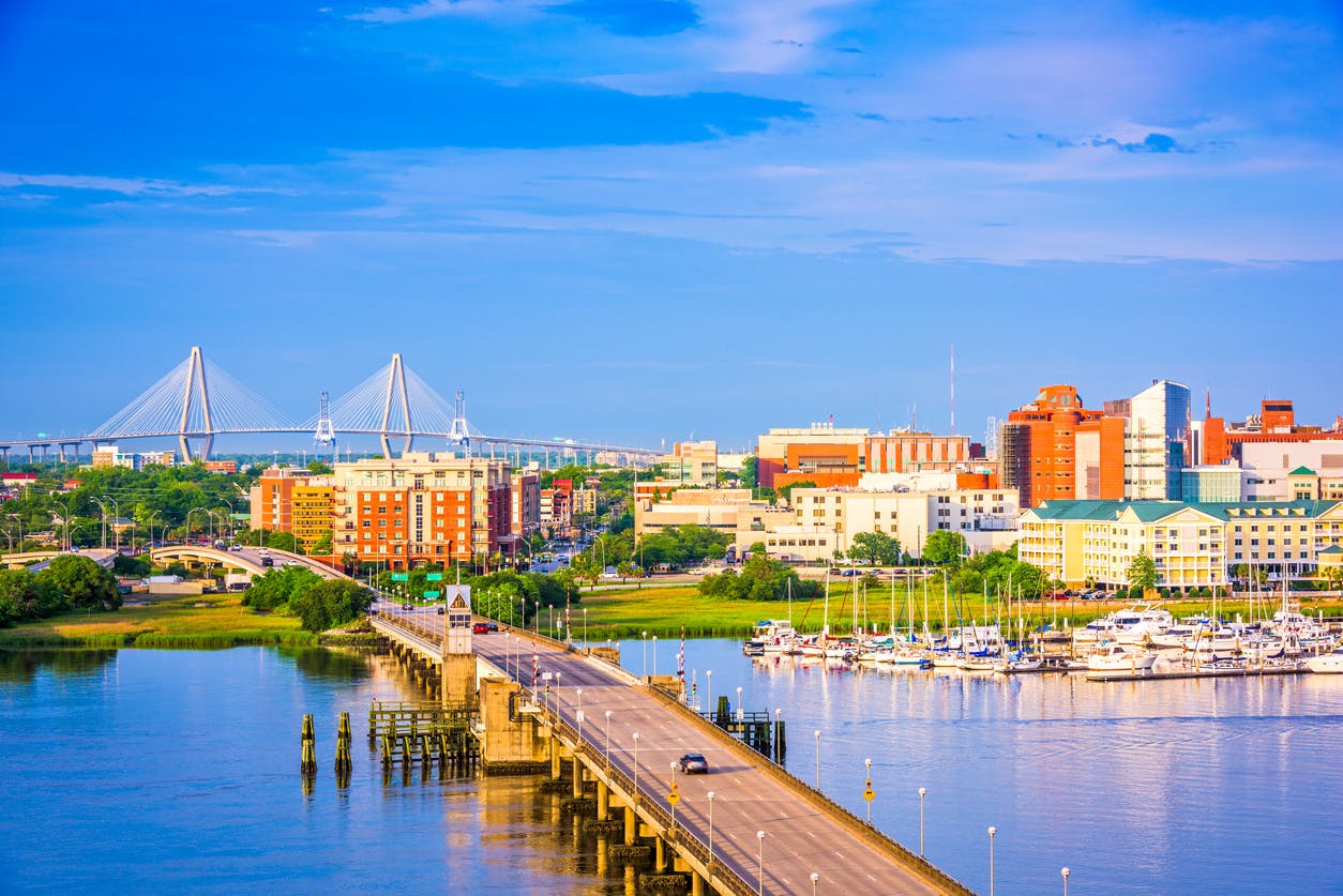 overview shot of Charleston South Carolina