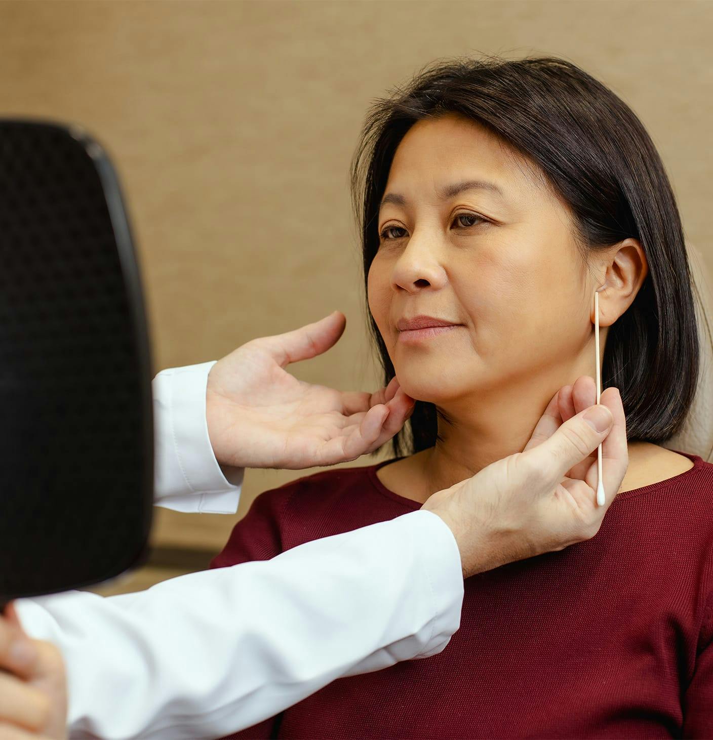 doctor showing patient her results