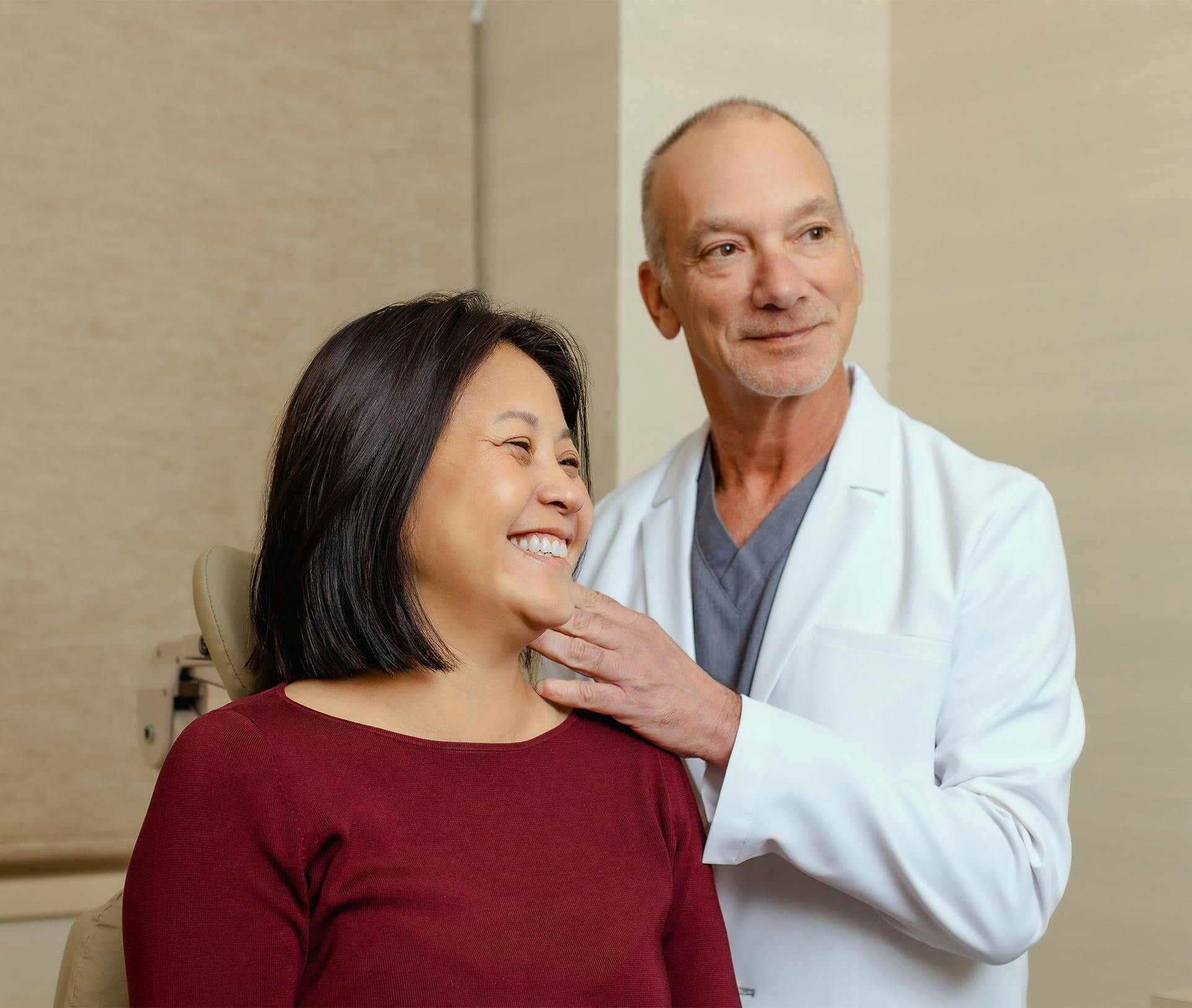 doctor and patient smiling