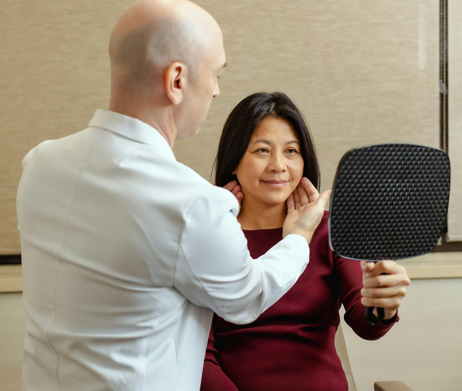 doctor showing patient her results