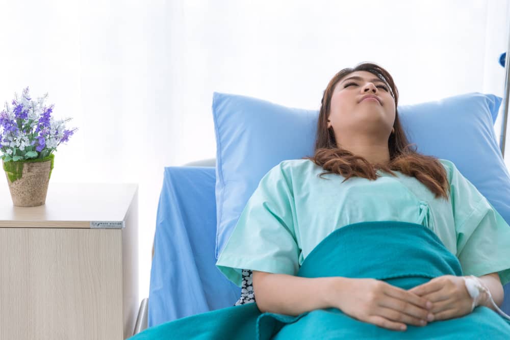 patient in hospital bed