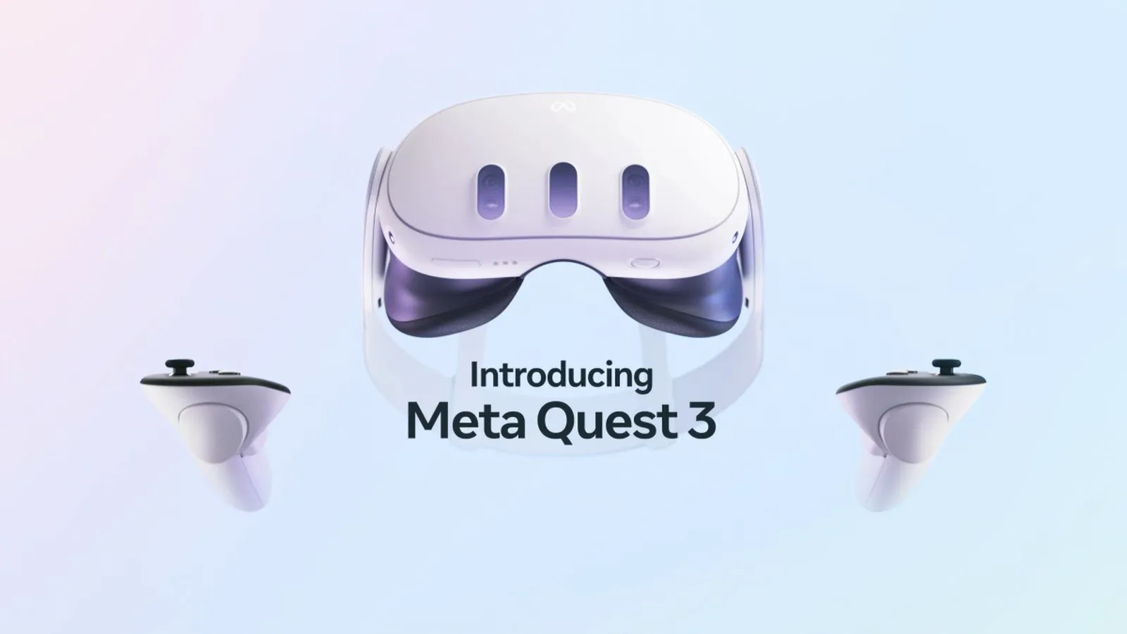 A front-facing photo of the Meta Quest 3