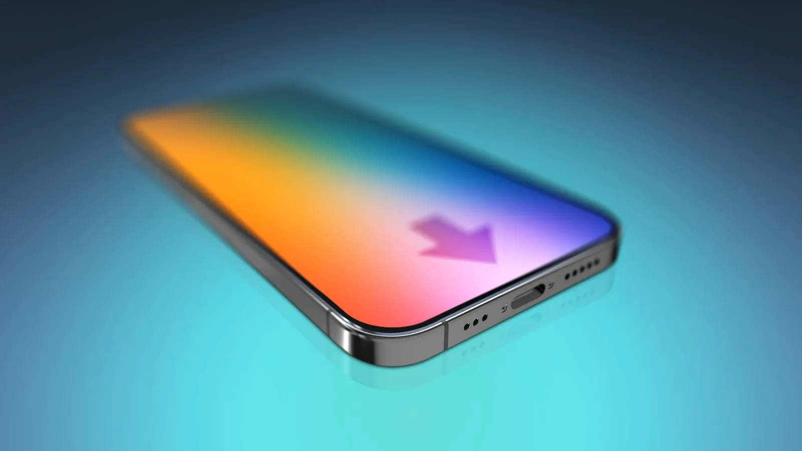 A rendering of a USB-C port on an iPhone