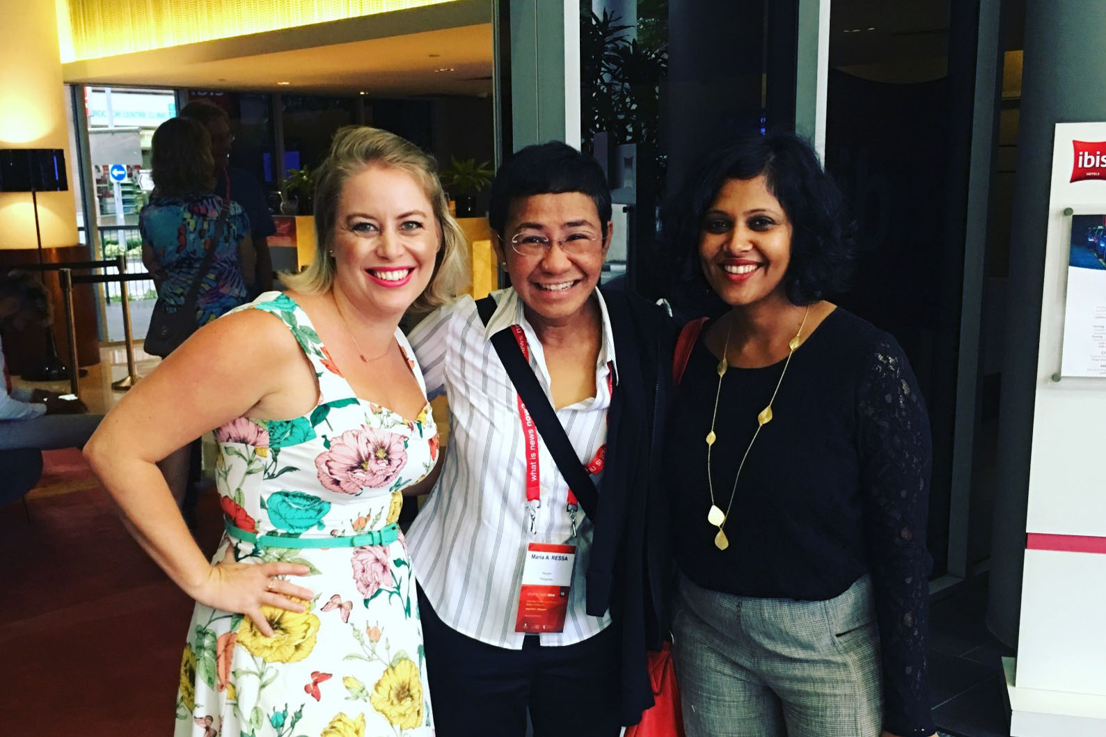 Katie Bradford with Maria Ressa and Sunetra Choudery in Singapore ResizedImageWzE2MDAsMTYwMF0 v2