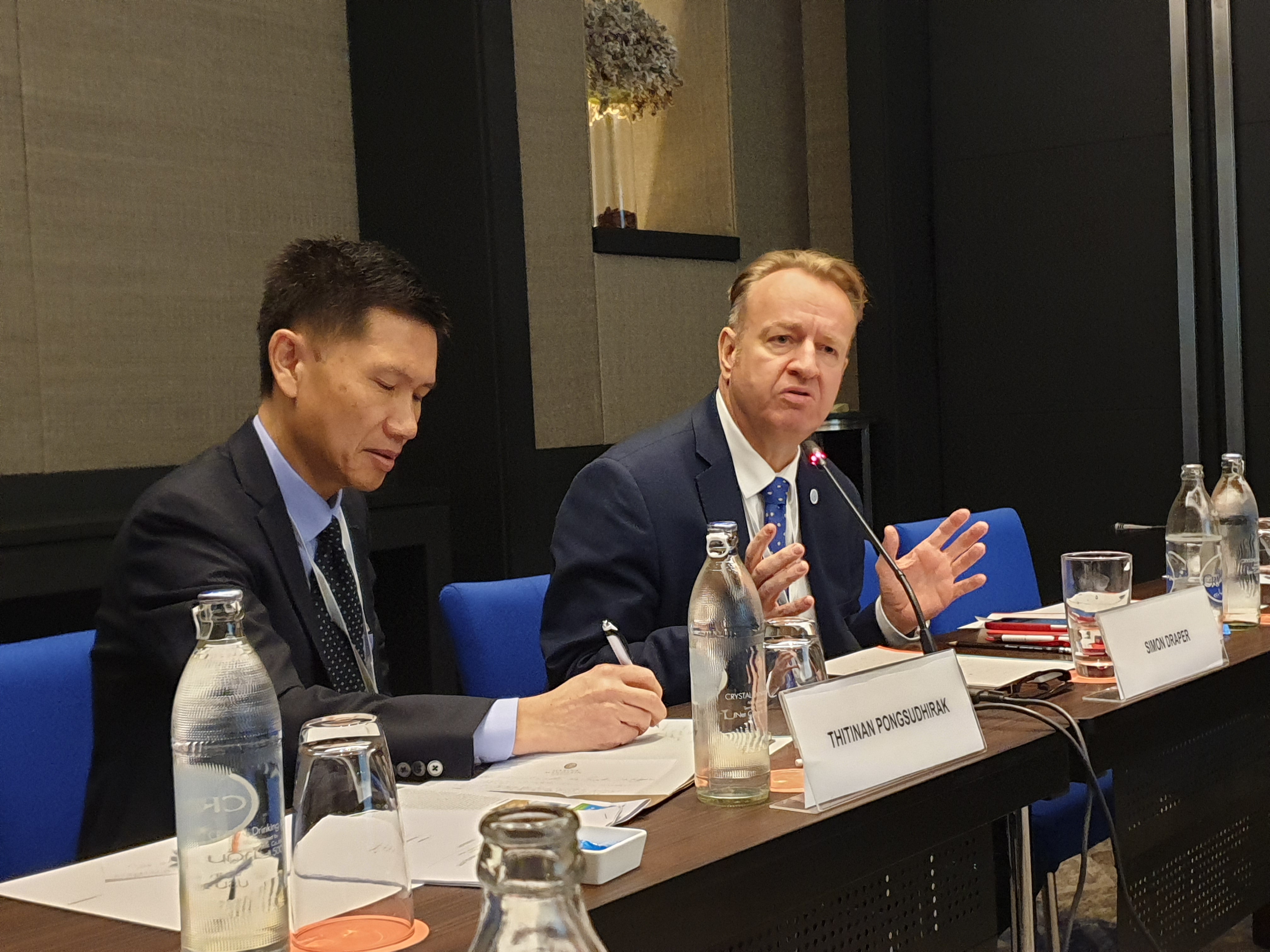 Simon Draper addressing delegates during this year's track II conference in Thailand