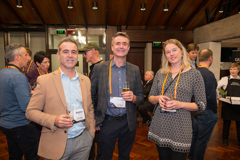The Foundation's Alistair Crozier (middle) with Pablo Gregorini (left), Professor of Livestock Production at Lincoln University