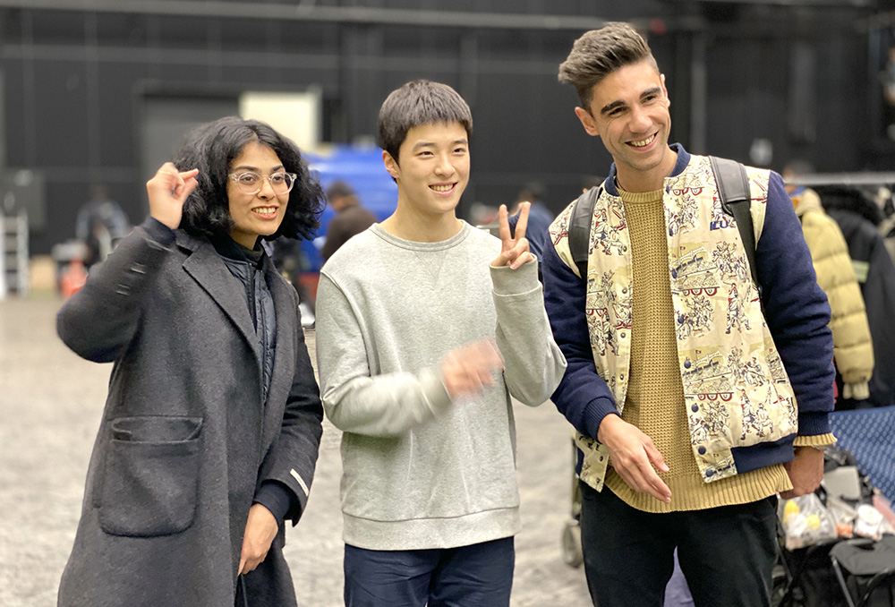 Benjamin Brooking with fellow intern Ankita Singh (left) and a friend
