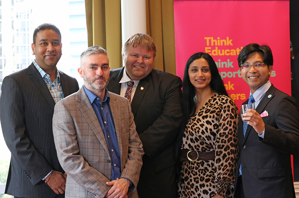 Five Wellington-based Leadership Network alumni Ajay Singh, Callum Martin, Hayden Montgomerie, Kashmir Kaur, James To