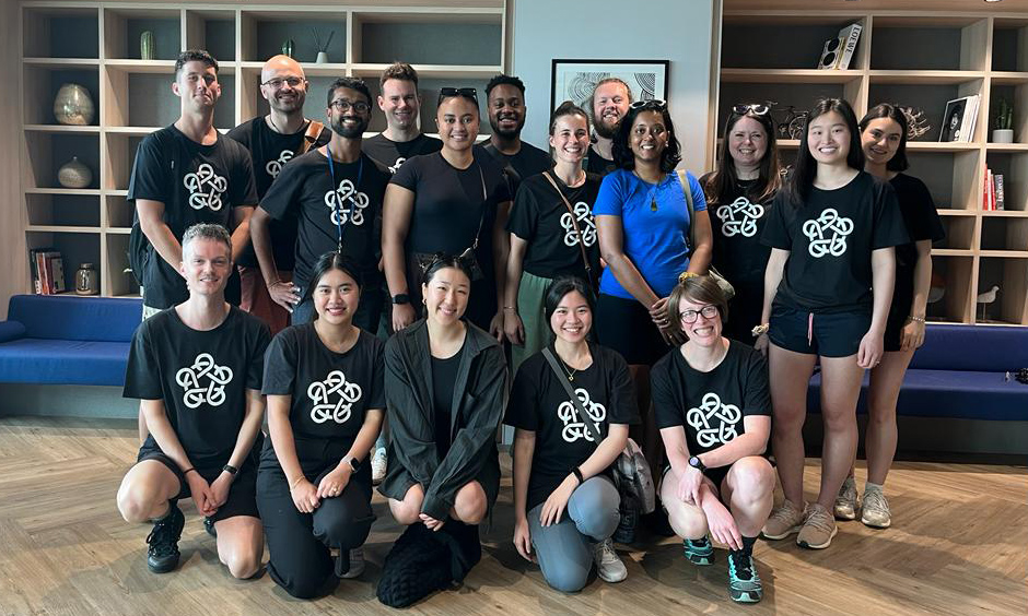 A goup shot of Leadership Network members in Foundation t-shirts