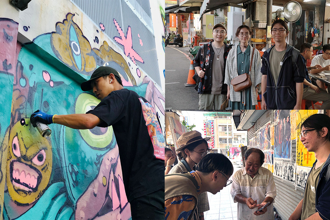 A montage of three photos showing someof the people Allan met in Taiwan