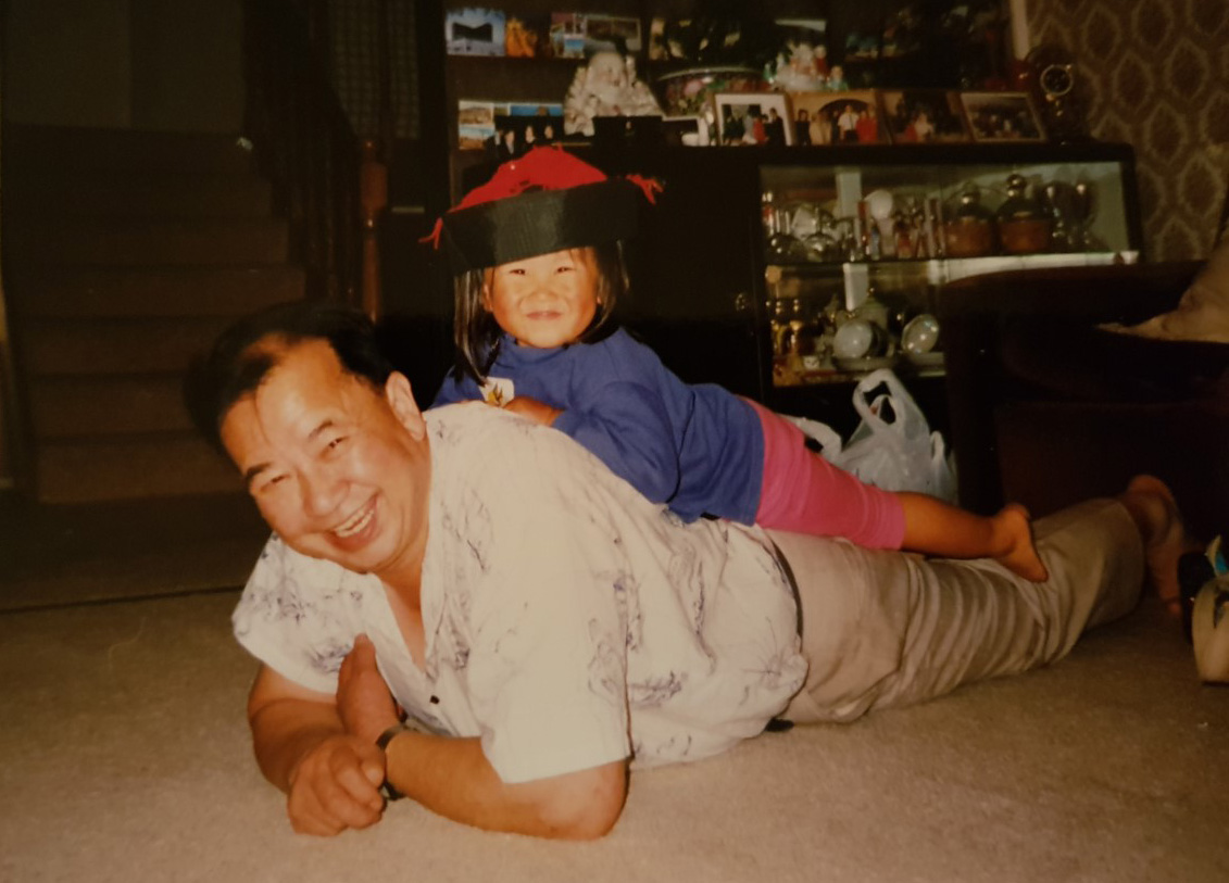 Wei Wei Ng home photo with dad