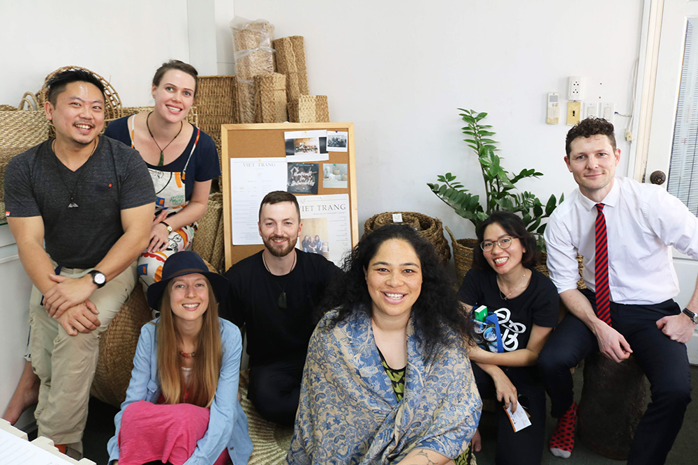 The six entrepreneurs and Adam McConnochie