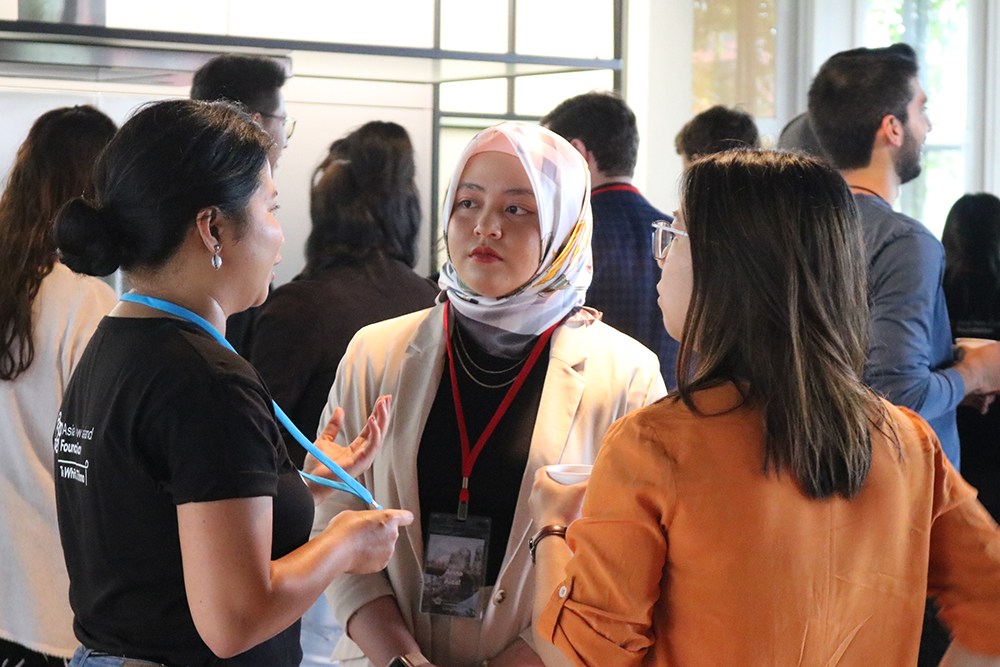 Three Leadership Network members chatting