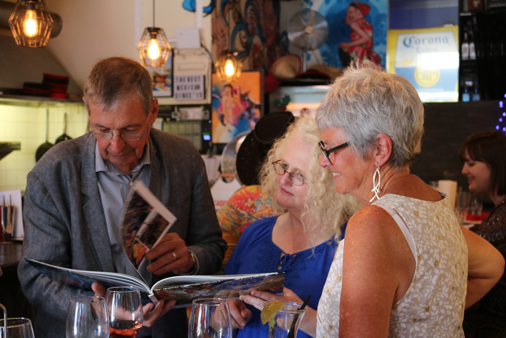 John Luxton with the Foundation's Paula McLaughlin and former arts director Jennifer King