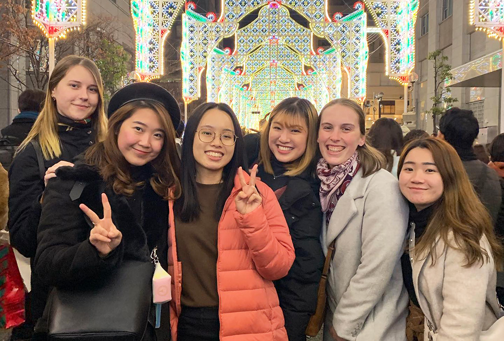 Leanne with a group of friends