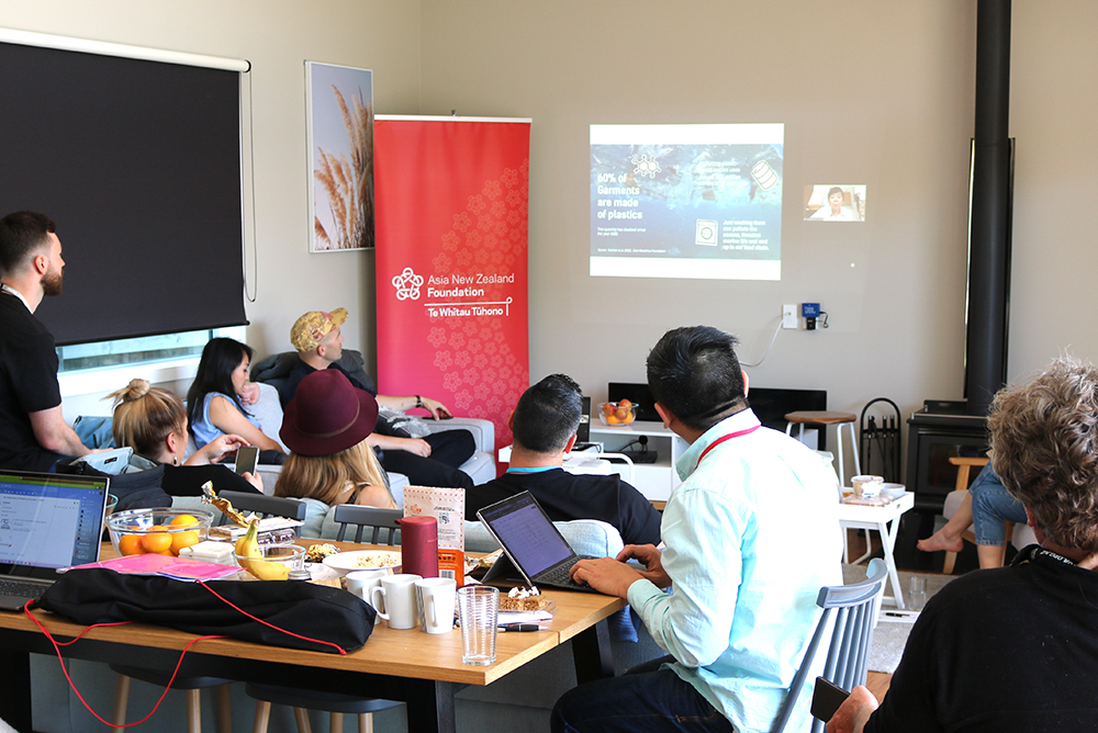 The entrepreneurs listening to Patsy Kodaka who Zoomed in from Thailand
