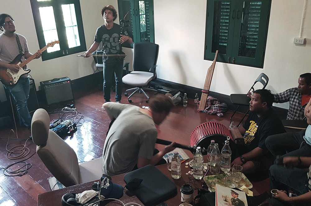 Shayne Carter with members of Toomturn Molam Group