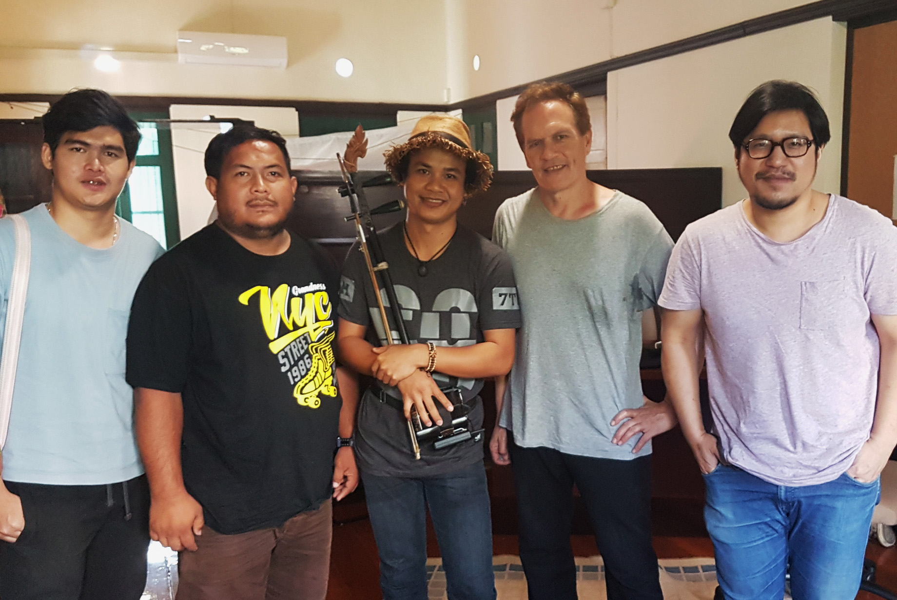 Shayne Carter with members of Toomturn Molam Group