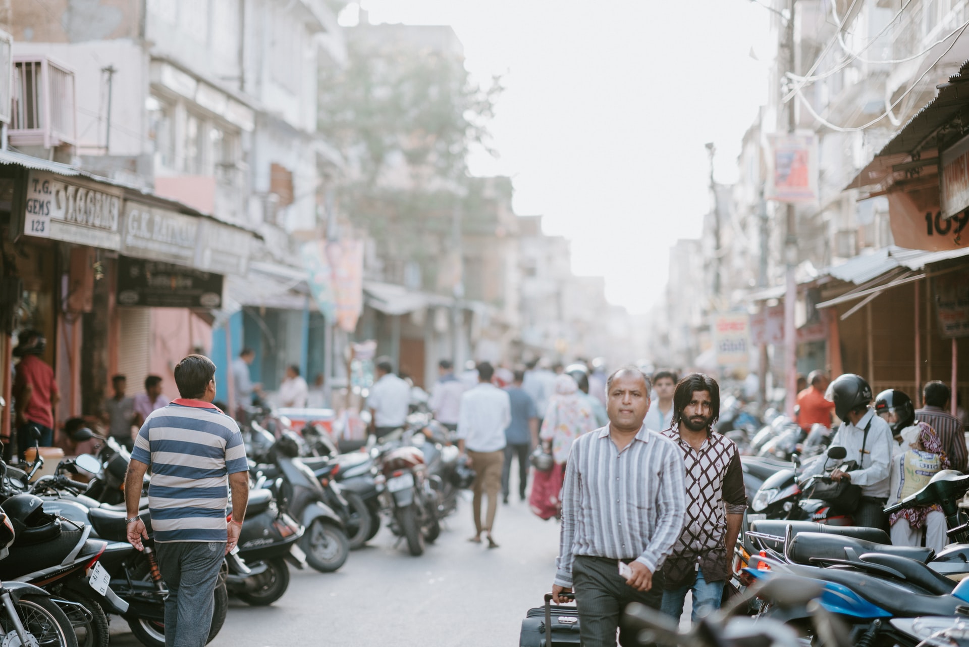 A busy street in India