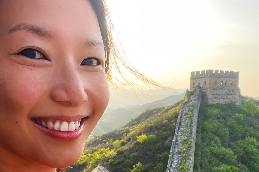 Christiana standing on the Great wall of China