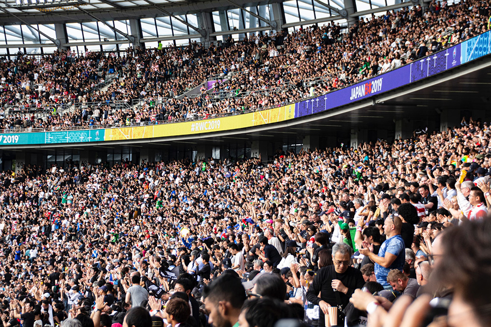 A crows at a Japan 2019 Rugby World Cup match