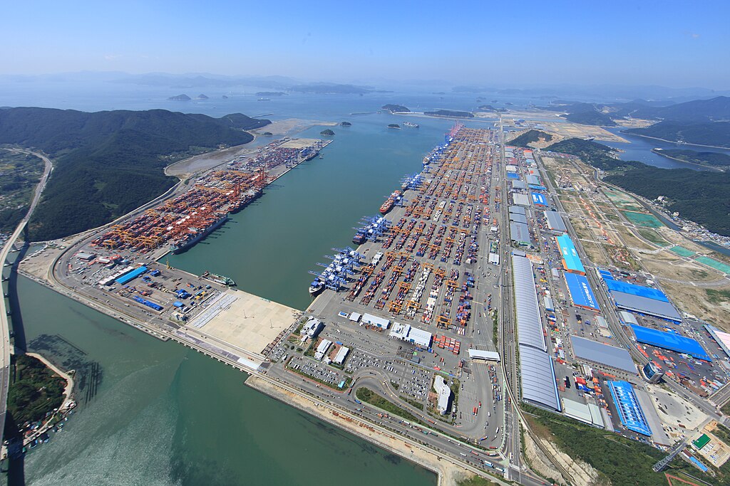 Containers at Busan Port, South Korea