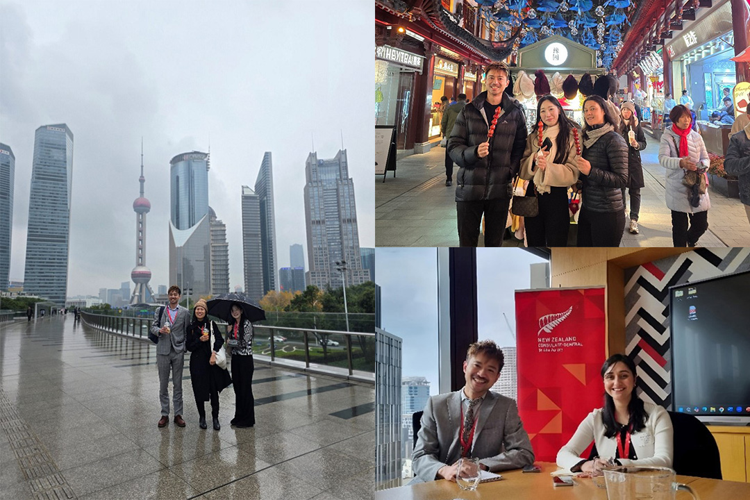 Three photos of Leadership Network members out and about in Shanghai