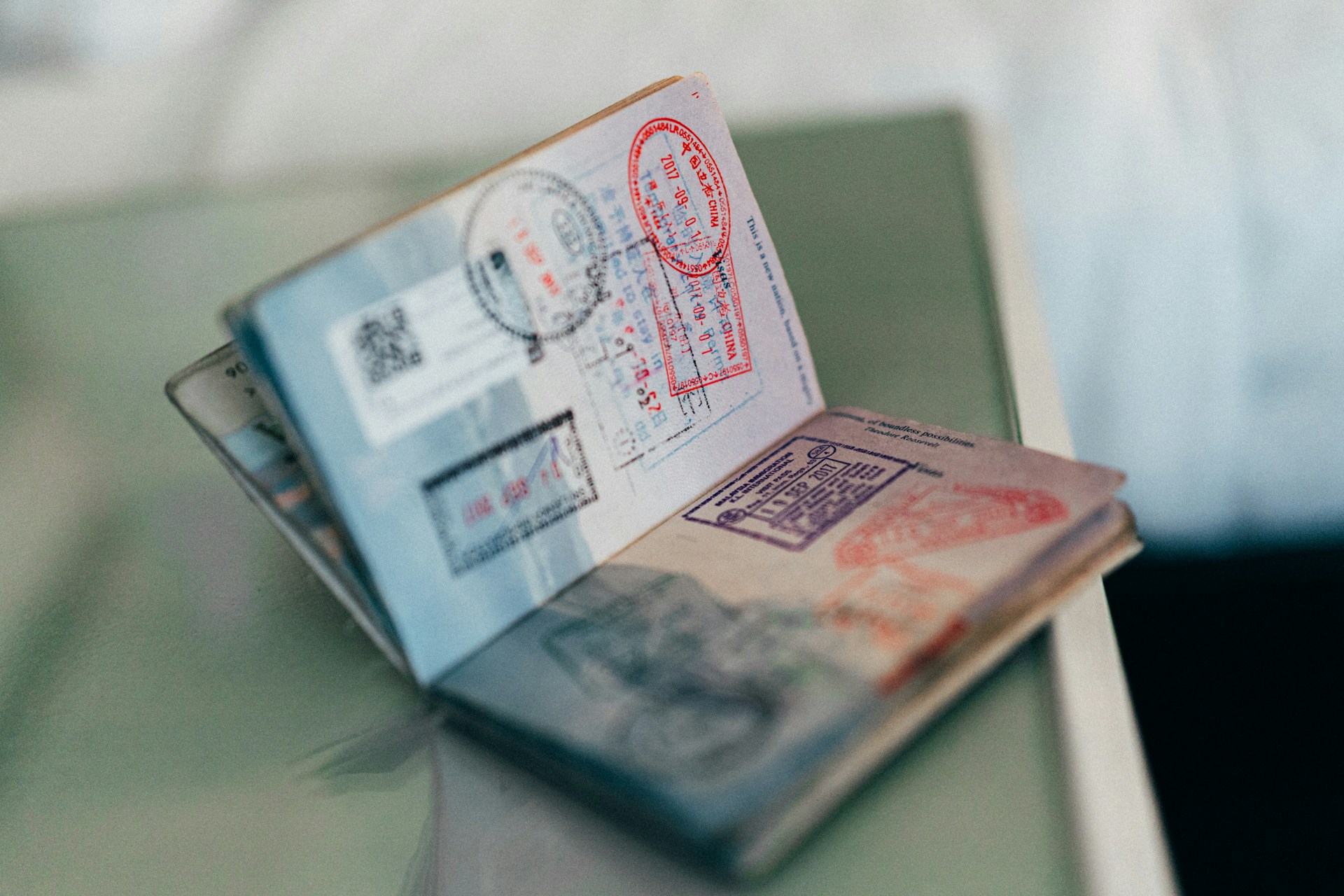 Anopen passport with stamps in it