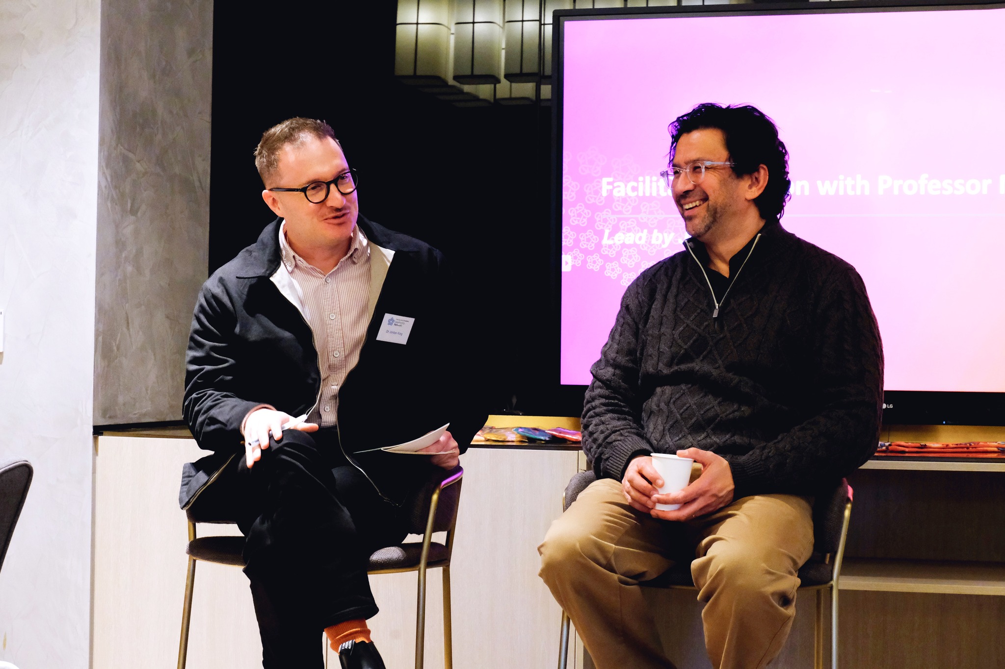 Leadership Network member and former Foundation researcher Jordan King facilitating a session with Prof Michael Wesley