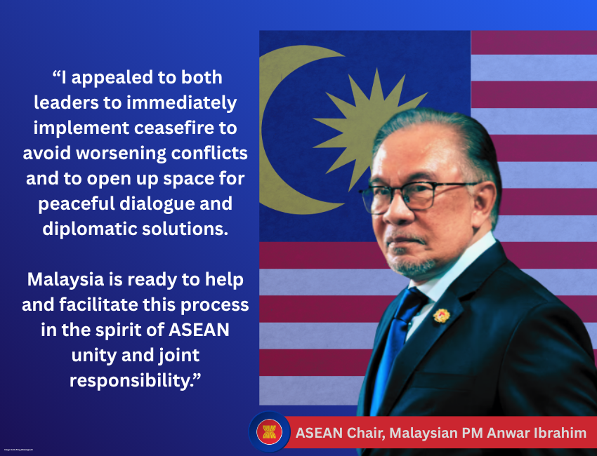ASEAN Chair Malaysian PM Anwar Ibrahim in front of the malaysian flag