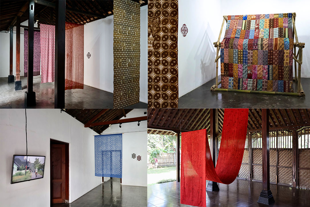 A montage of four of Rosana's material installations