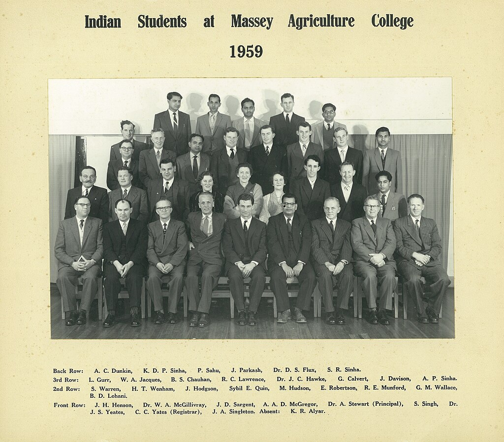 A group photo of teachers and Colombo Plan students at Massey Agricultural College taken in 1959