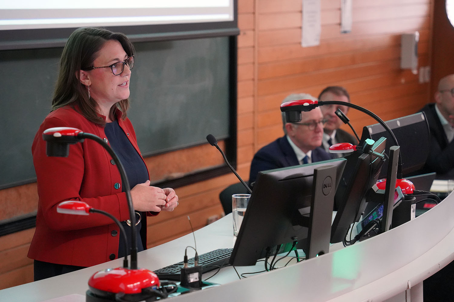 Julia Macdonald addressing the auditorium