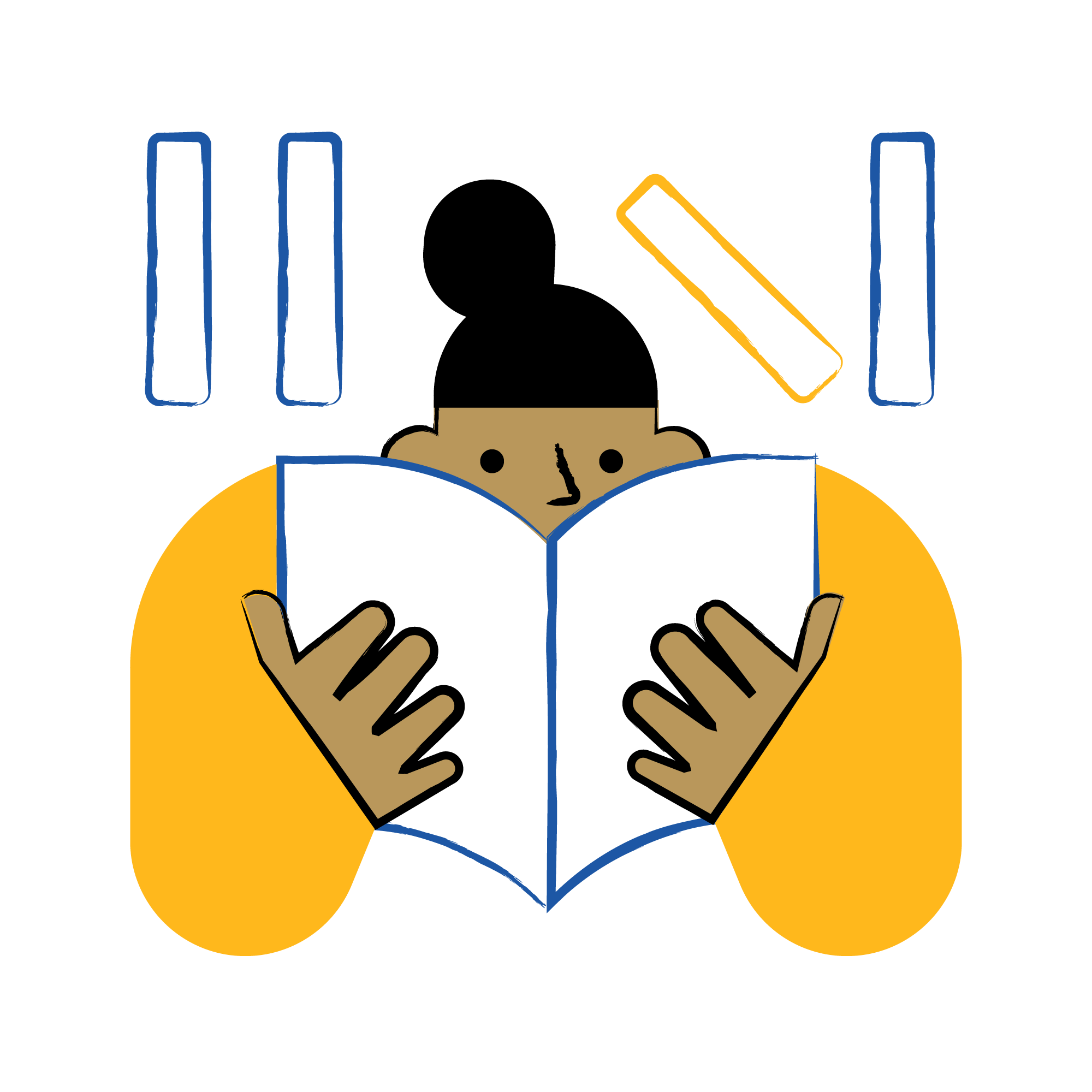 Student reading (illustration)