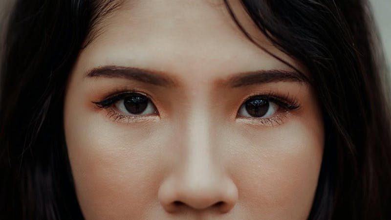 close up of woman's face
