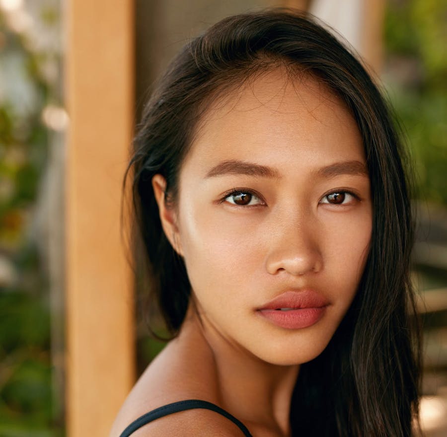close up of woman's face