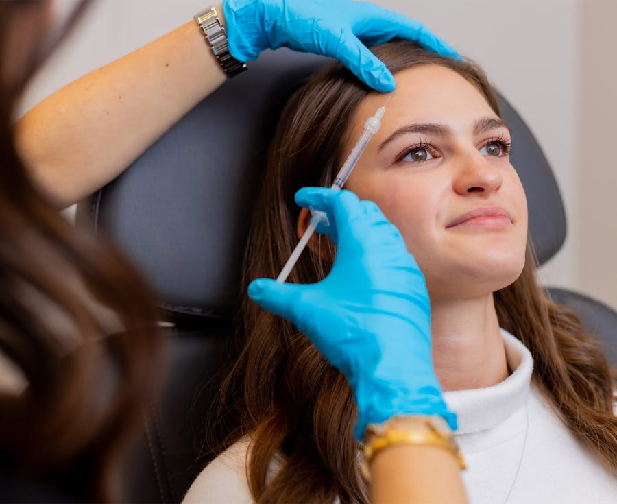 patient getting facial injection