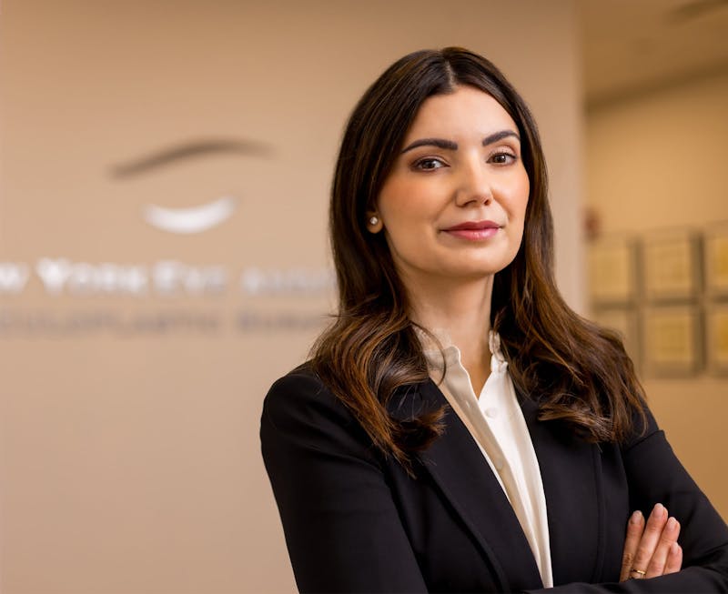 Dr Anais standing at front desk