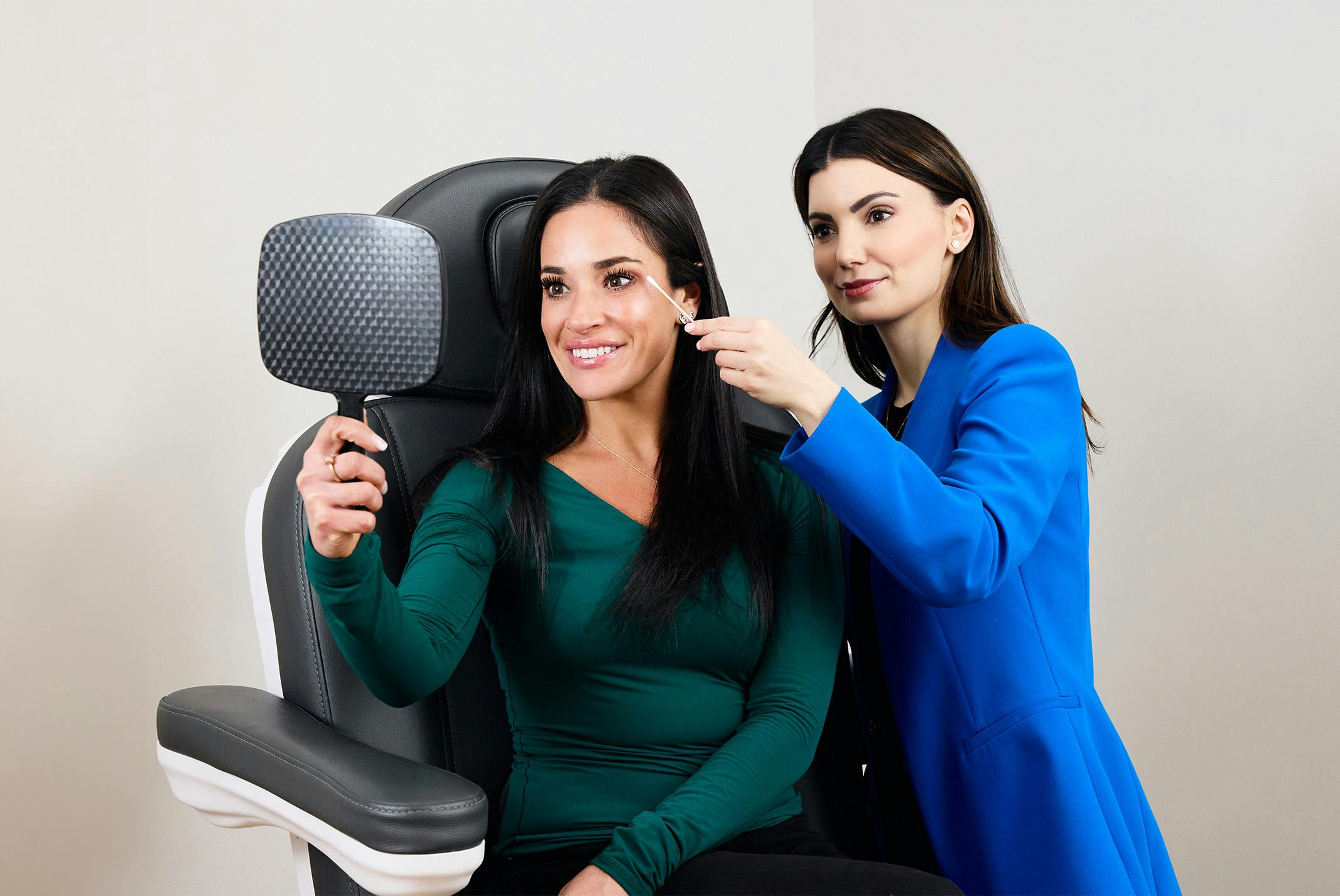 woman in denim button up